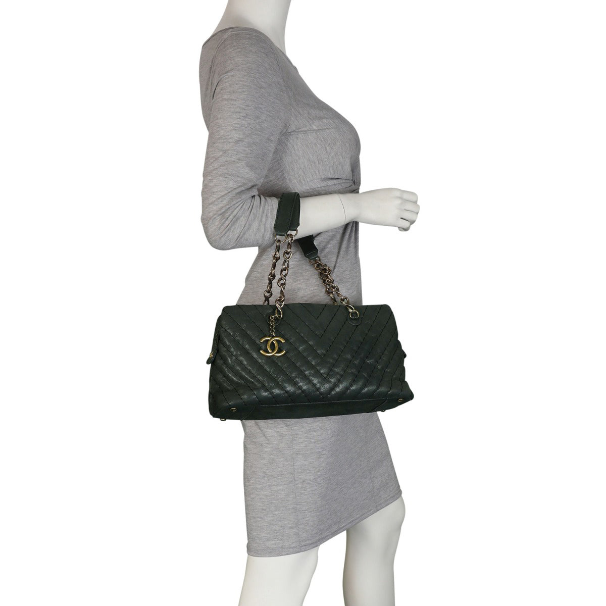 Chanel Iridescent Surpique Chevron Tote Mannequin