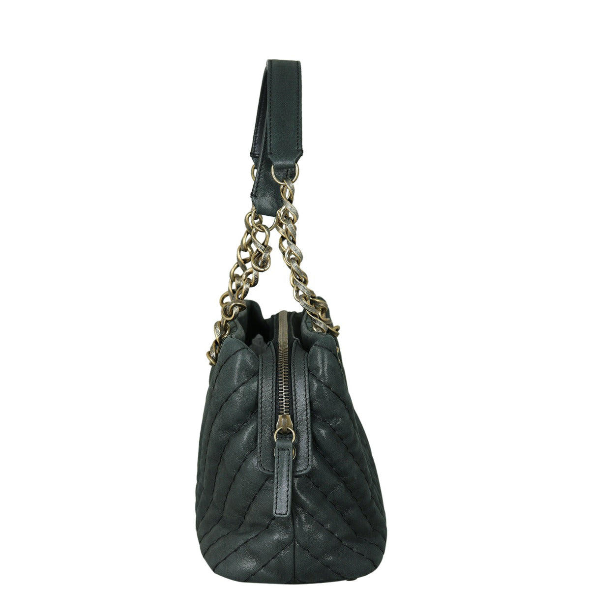 Chanel Iridescent Surpique Chevron Tote Side