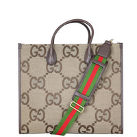 Gucci Jumbo GG Canvas Web Tote Front With Strap