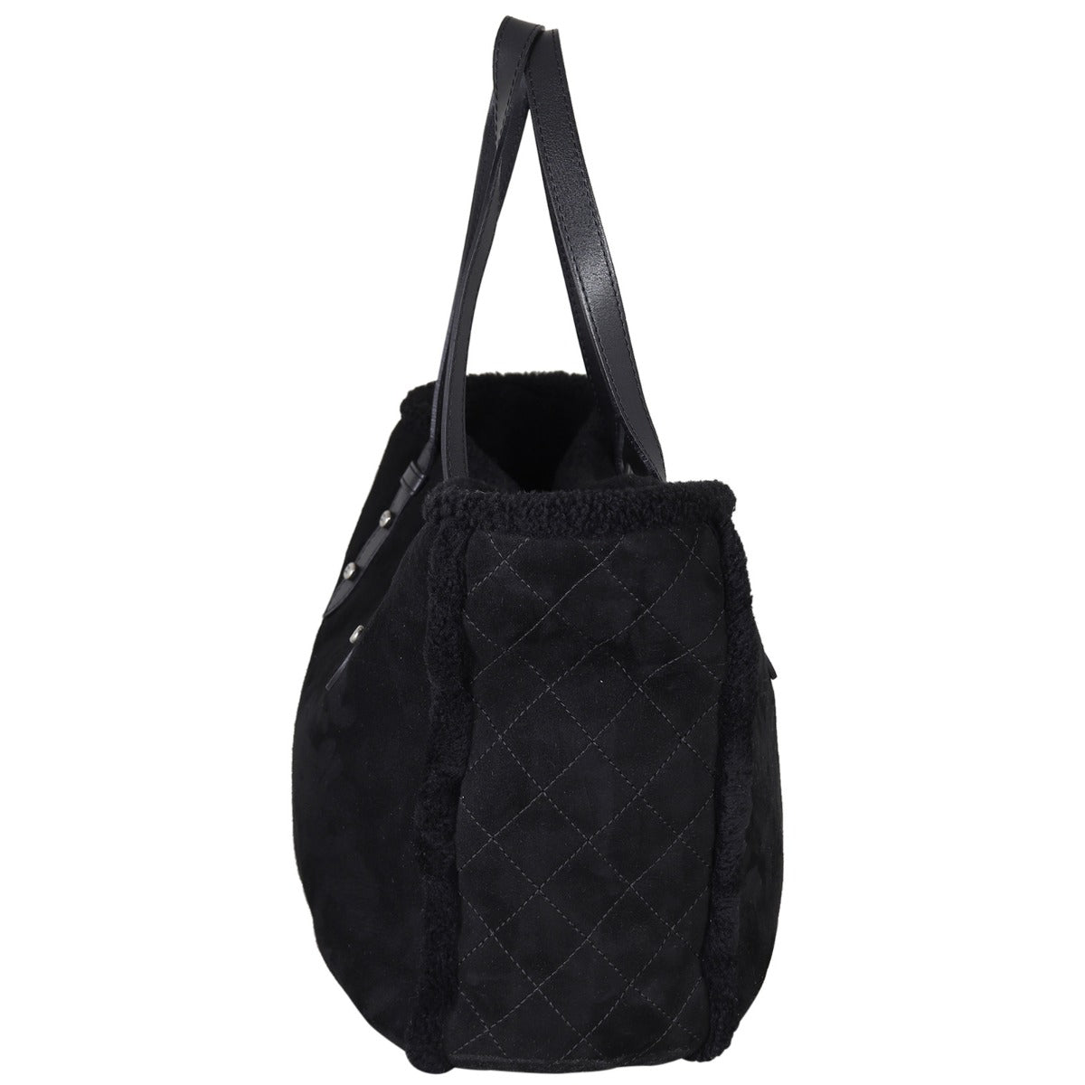 Chanel CC Shearling Tote Side