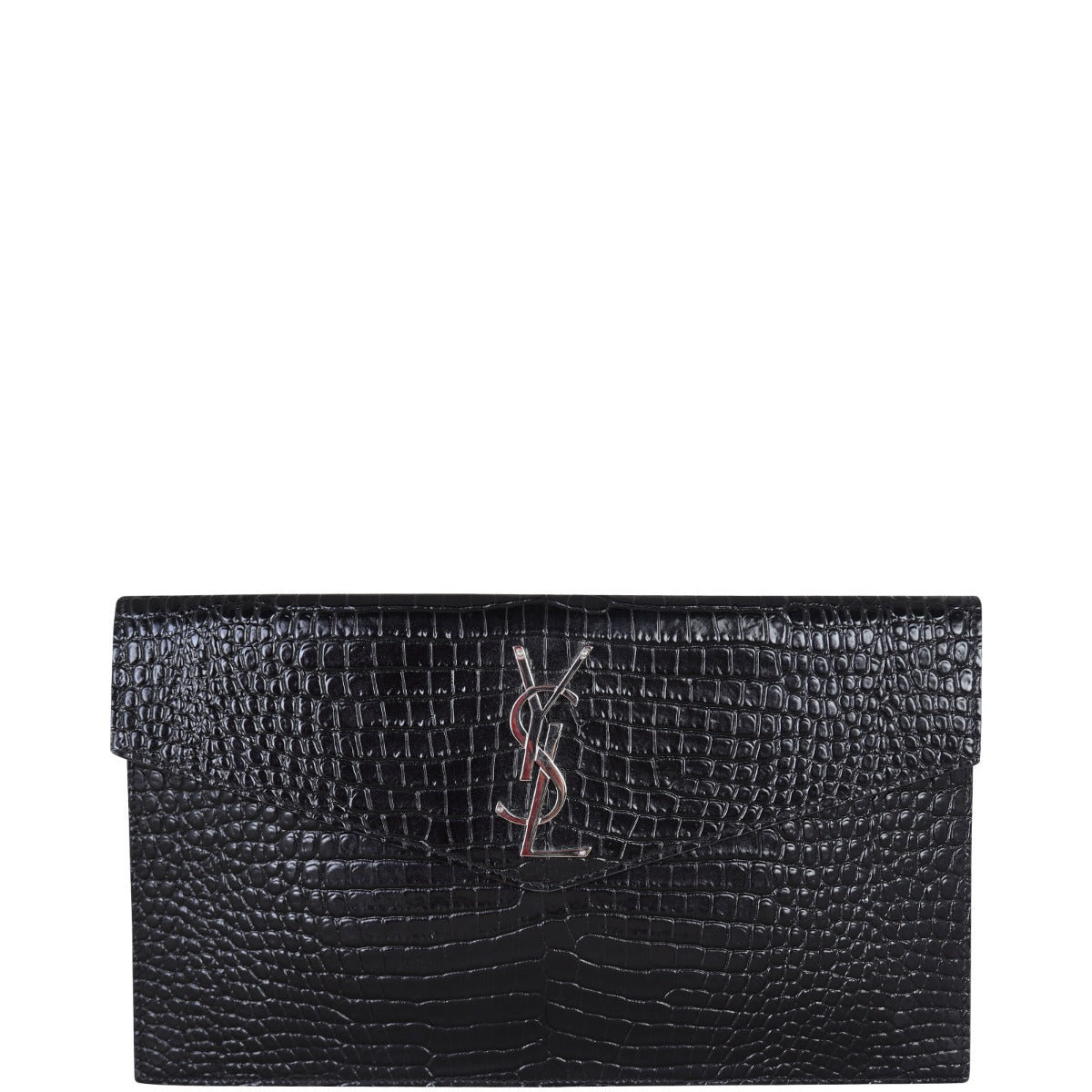 Saint Laurent Uptown Croc-Embossed Front
