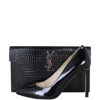 Saint Laurent Uptown Croc-Embossed Shoe