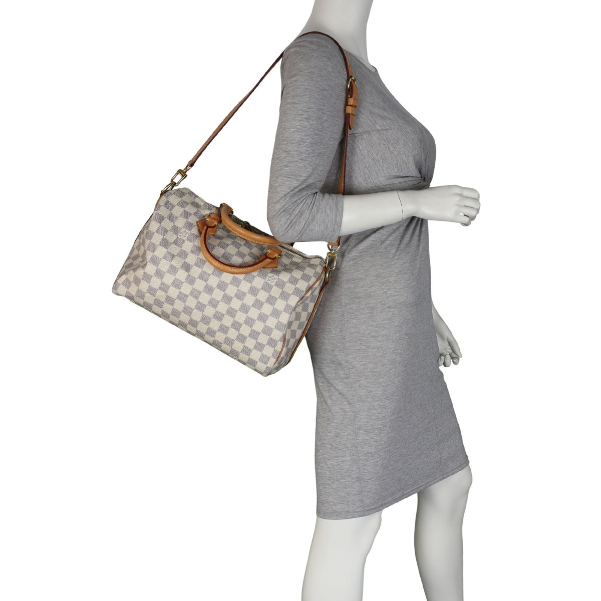 Louis Vuitton Speedy 30 Bandouliere Damier Azur Mannequin
