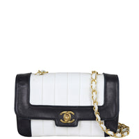 Chanel Vintage Vertical Quilt Flap Bag Front With Chain