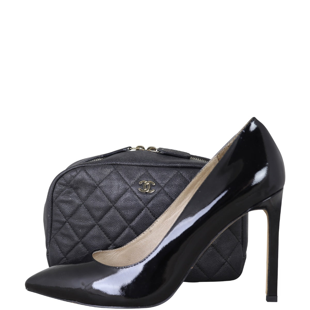 Chanel Quilted Cosmetic Case Medium Shoe