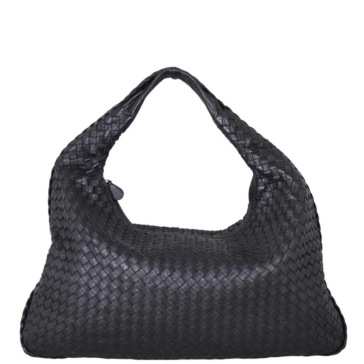 Bottega Veneta Intrecciato Hobo (Black) Front