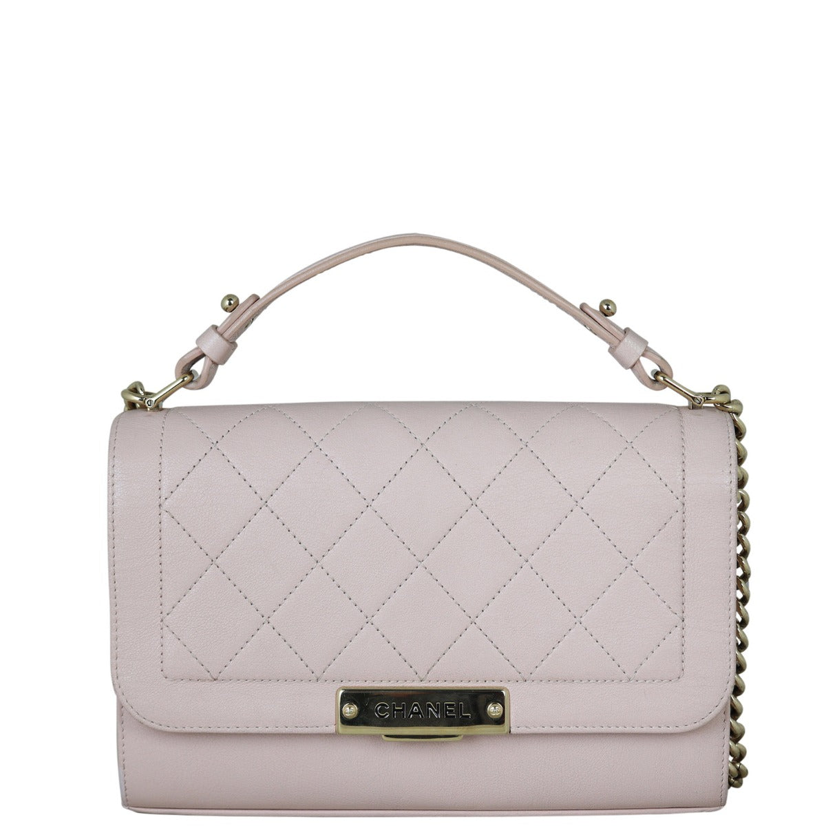 Chanel Label Click Flap Bag Front