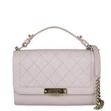 Chanel Label Click Flap Bag Front With Chain