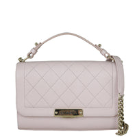 Chanel Label Click Flap Bag Front With Chain