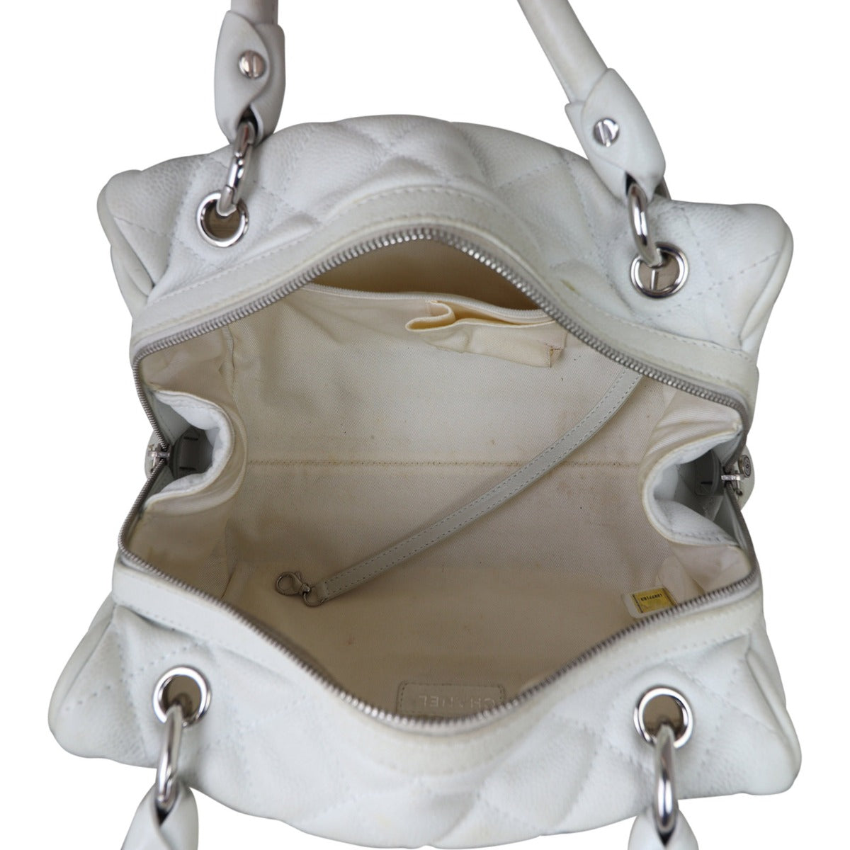 Chanel Quilted Bowling Bag Whole Interior