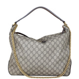Gucci GG Supreme Linea A Hobo Front With Chain