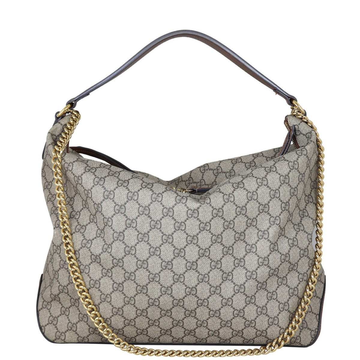 Gucci GG Supreme Linea A Hobo Front With Chain