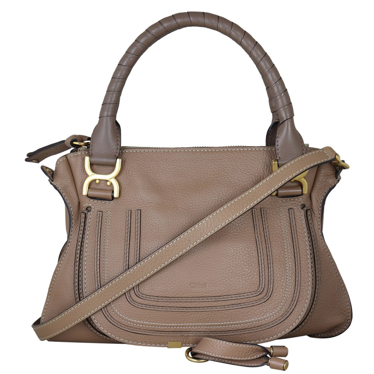 Chloe Marcie Medium Satchel Front With Strap