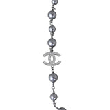 Chanel CC Beaded Long Necklace | Gunmetal Beads