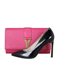 Saint Laurent Y Ligne Clutch Front with Shoe