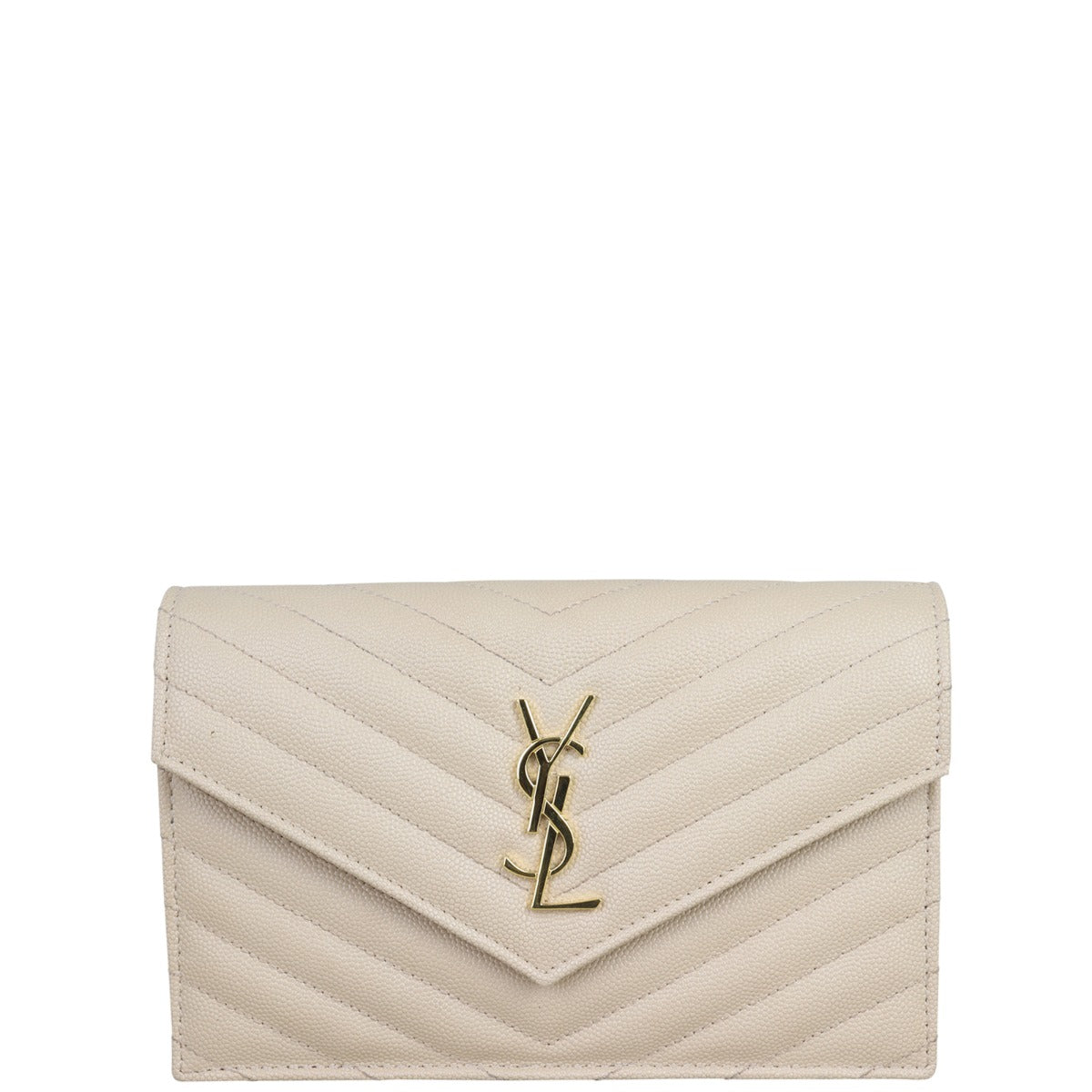 Saint Laurent Cassandre Envelope Chain Wallet Front