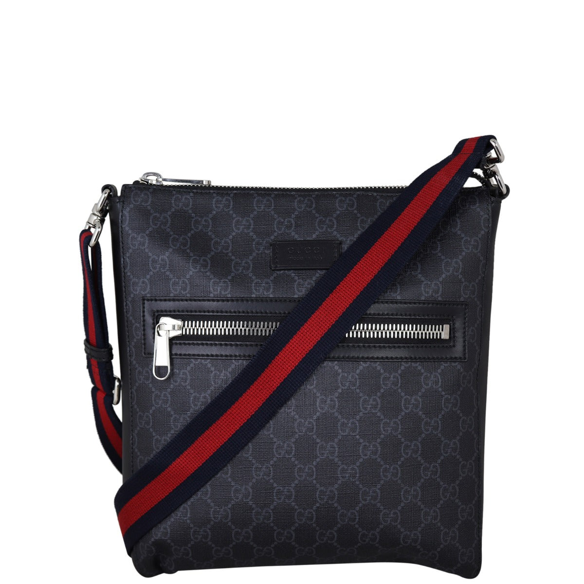 Gucci GG Supreme Messenger Bag Front With Strap