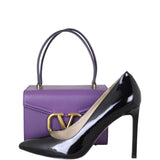 Valentino VLogo Box Bag Front with Shoe