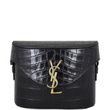 Saint Laurent June Box Bag Croc Embossed Front