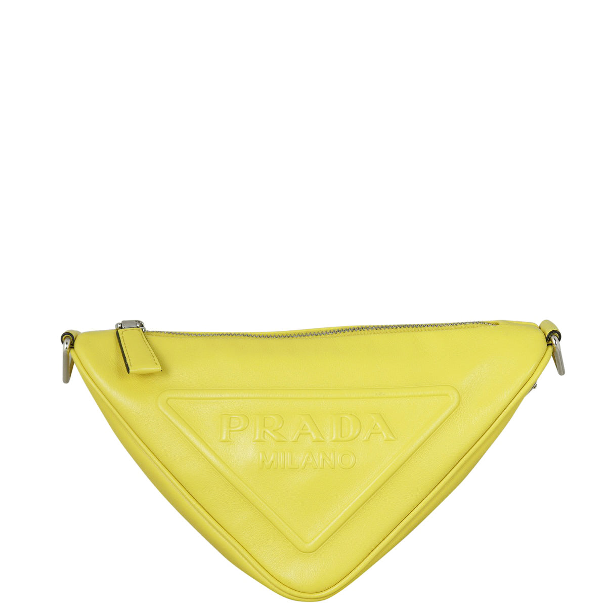 Prada Triangle Leather Shoulder Bag Front