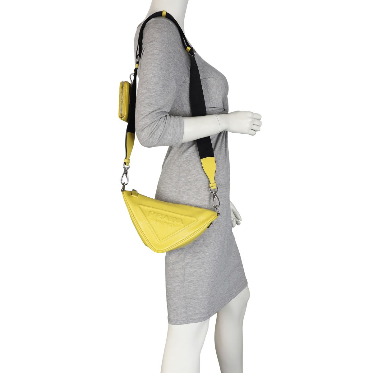 Prada Triangle Leather Shoulder Bag Mannequin