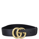 Gucci Marmont Double G Wide Belt (Black)