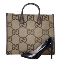 Gucci Jumbo GG Canvas Web Tote Shoe