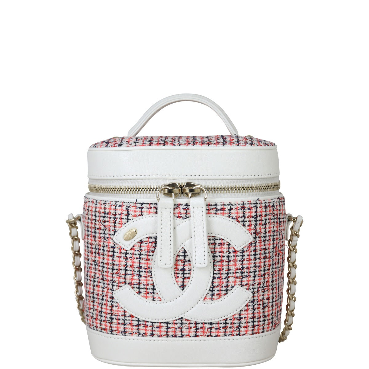 Chanel CC Tweed Vanity Case Front