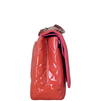 Chanel Classic Double Flap Maxi Pink Patent Side