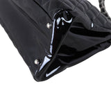 Chanel Mademoiselle Bowler Bag Patent Large Corner Close Up