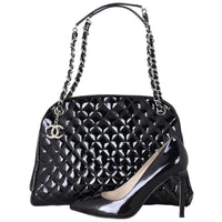 Chanel Mademoiselle Bowler Bag Patent Large Shoe