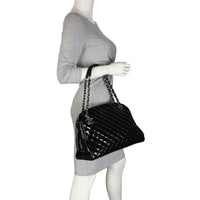 Chanel Mademoiselle Bowler Bag Patent Large mannequin