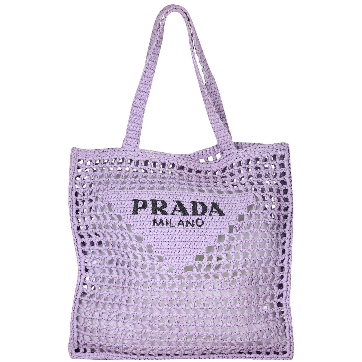 Prada Raffia Tote Bag Front