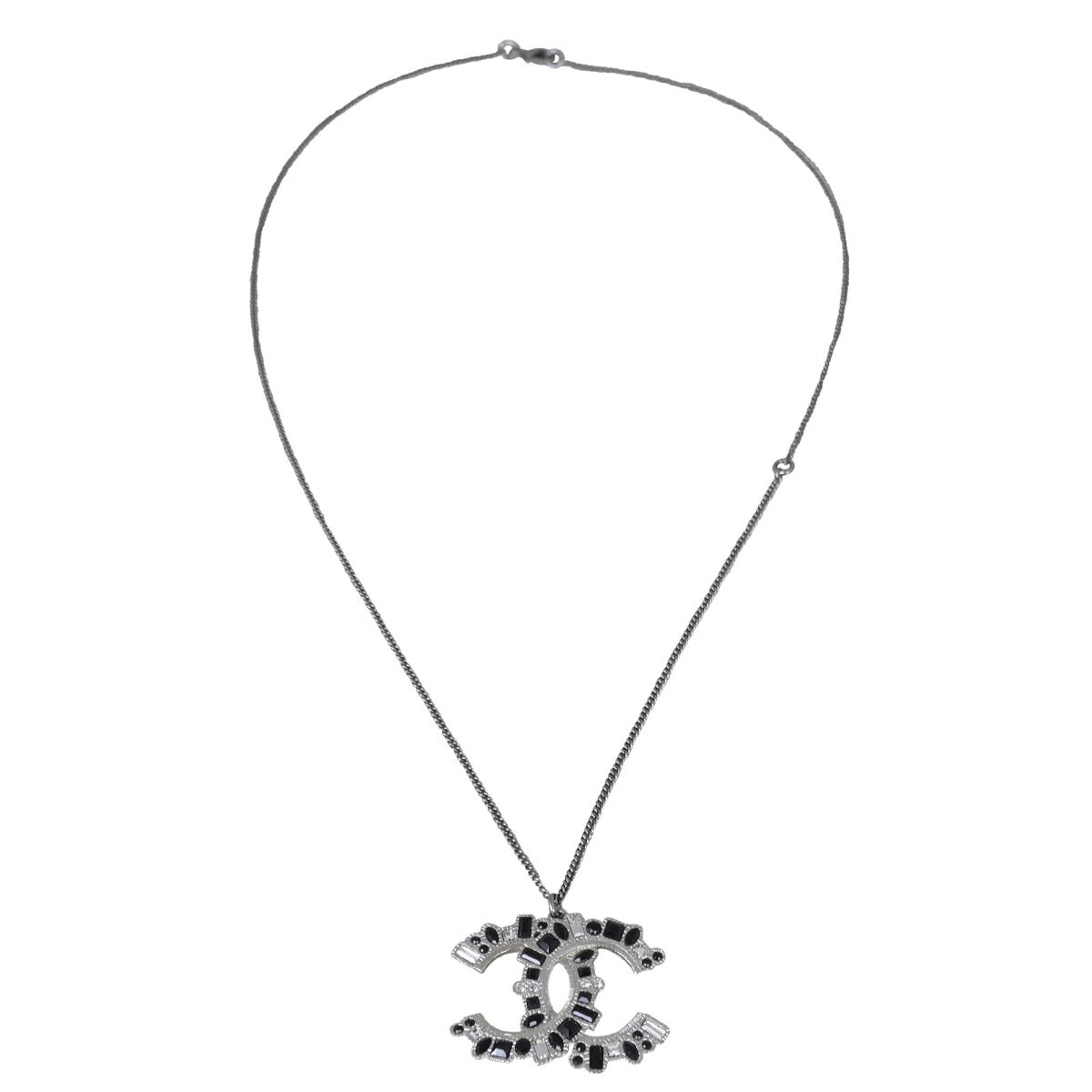 Chanel CC Crystal Pendant Necklace