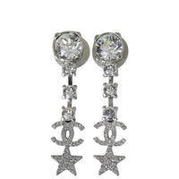 Chanel CC Crystal Star Drop Earrings 