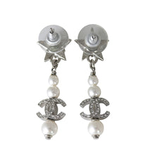 Chanel CC Crystal Star Pearl Drop Earrings