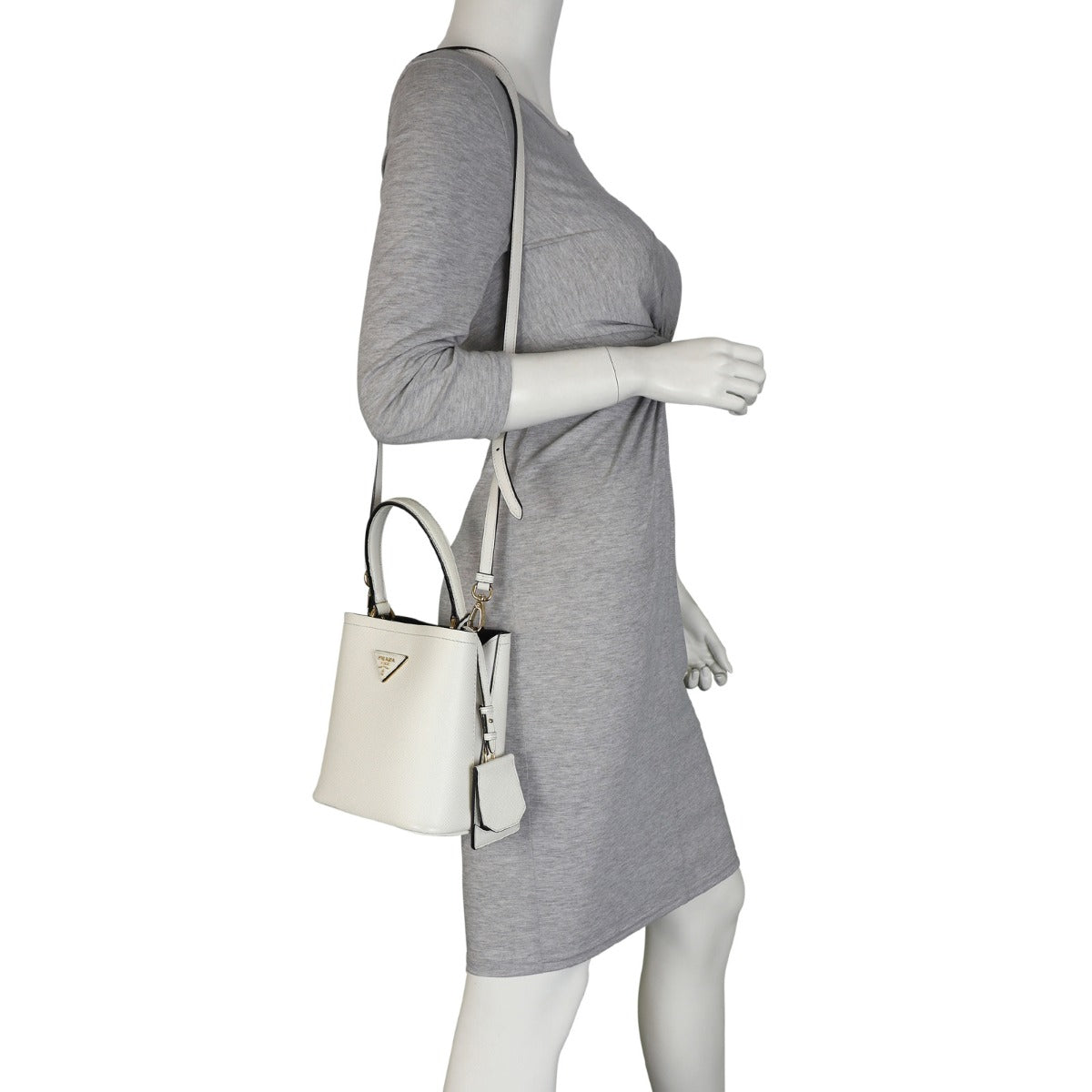 Prada Panier Saffiano Cuir Small Tote Mannequin