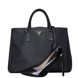Prada Saffiano Lux Galleria Double Zip Tote Medium Shoe