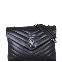 Saint Laurent Loulou Medium (silver hardware) Front With Chain