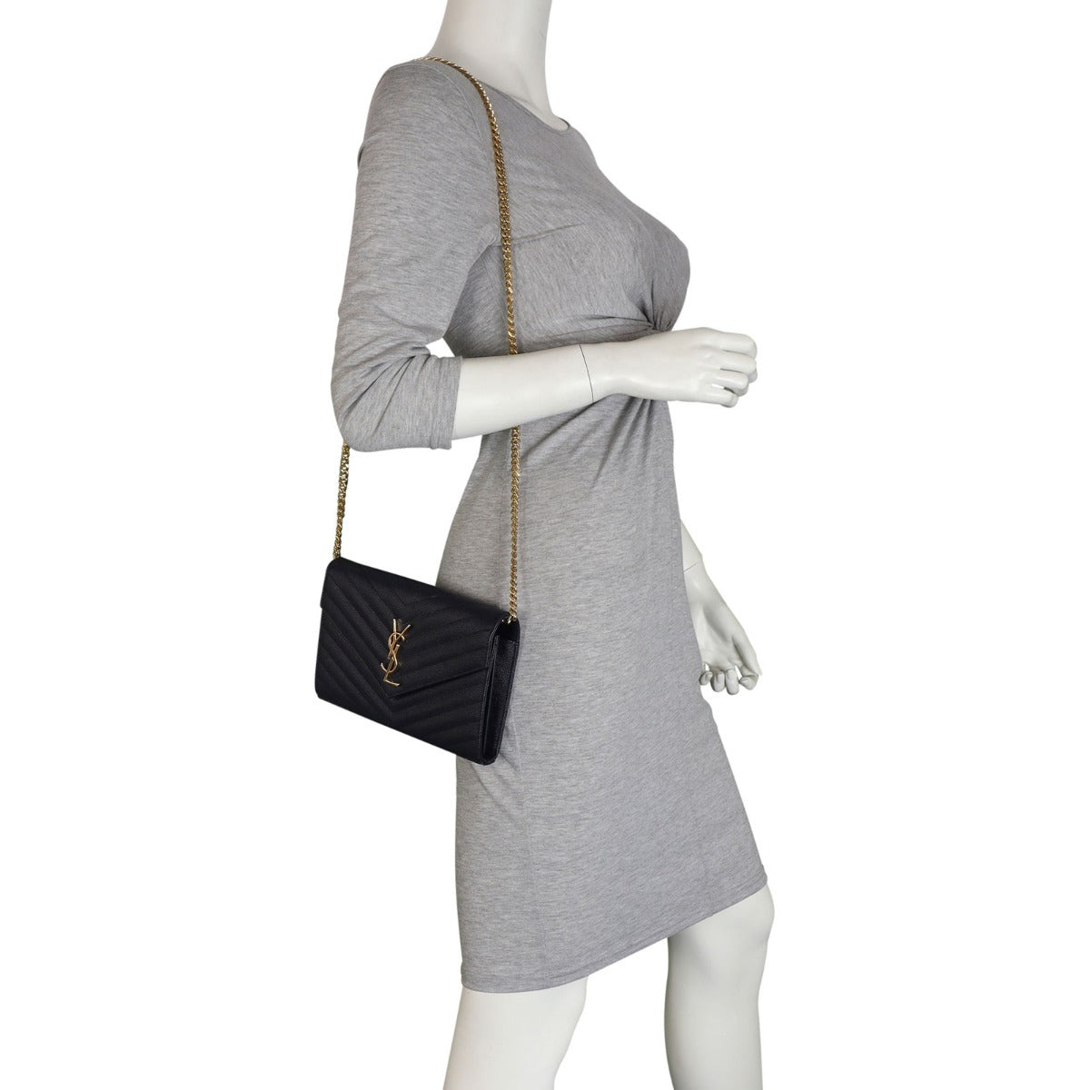 Saint Laurent Cassandre Chain Wallet Mannequin