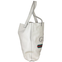 Gucci Leather Logo Tote Side