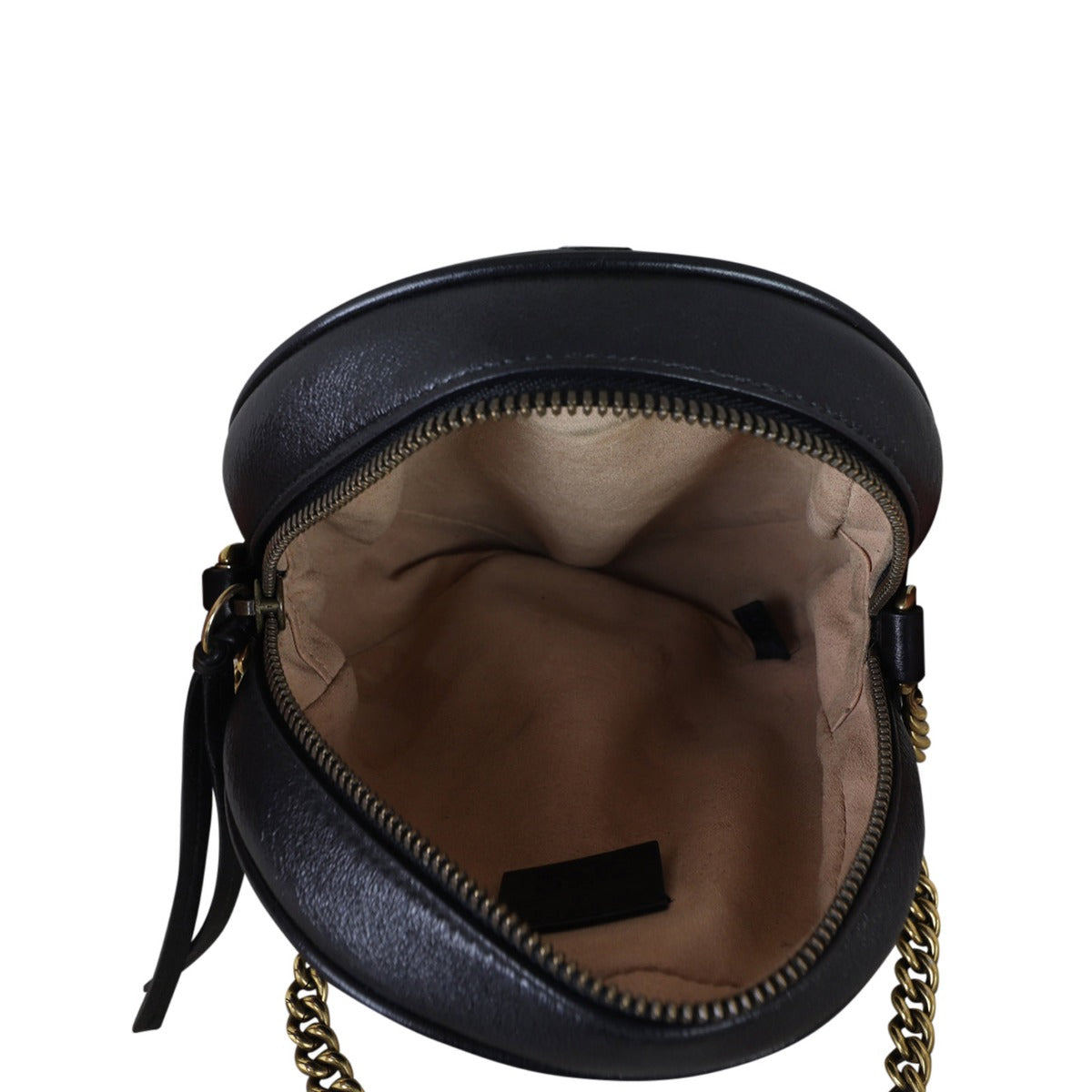 Gucci GG Marmont Round Chain Shoulder Bag Whole Interior