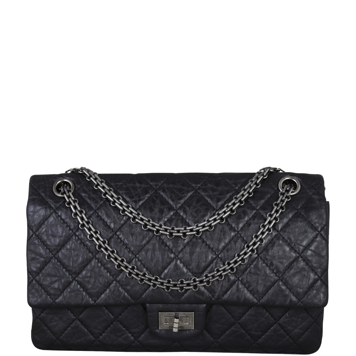 Chanel 2.55 Reissue 225 Double Flap Bag Front With Chain
