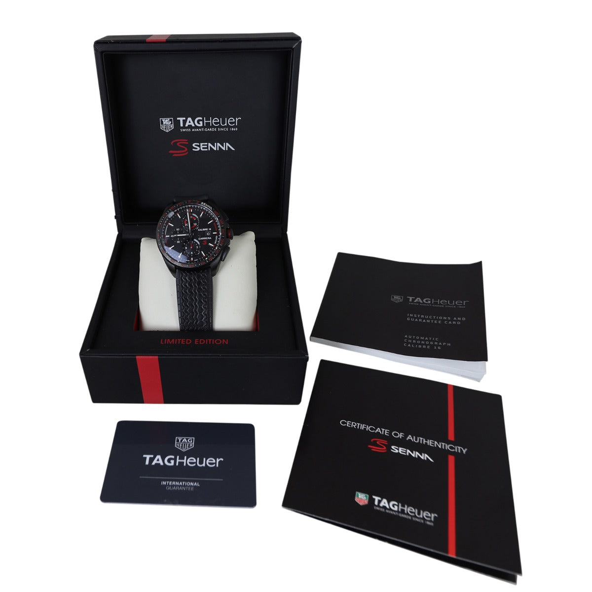 TAG Heuer Carrera Calibre 16 Day Date Chronograph Watch Senna Limited Edition 