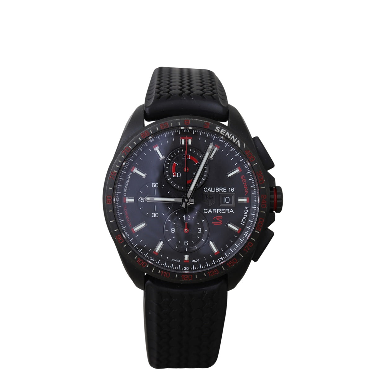 TAG Heuer Carrera Calibre 16 Day Date Chronograph Watch Senna Limited Edition 