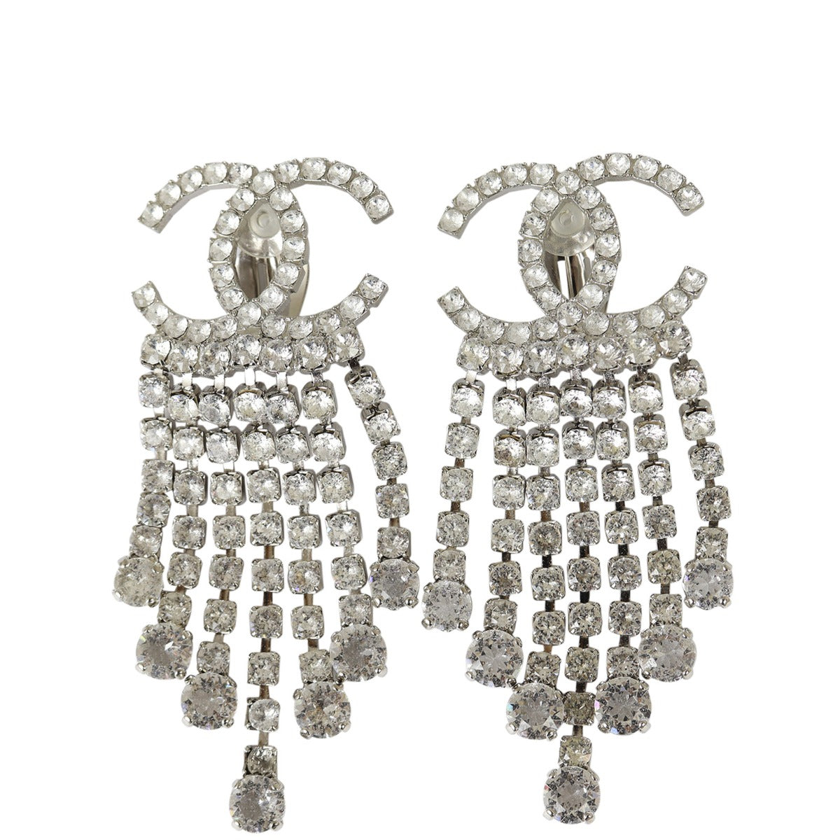 Cc Shell Crystal Drop Chanel CC Clip On Crystal Drop Earrings – Luxe.It.Fwd