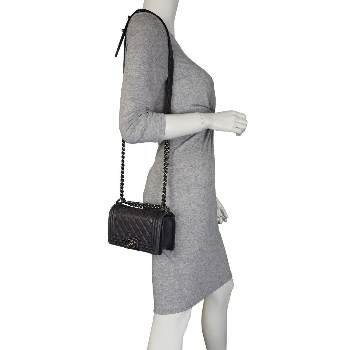Chanel Boy Small (dark grey) Mannequin
