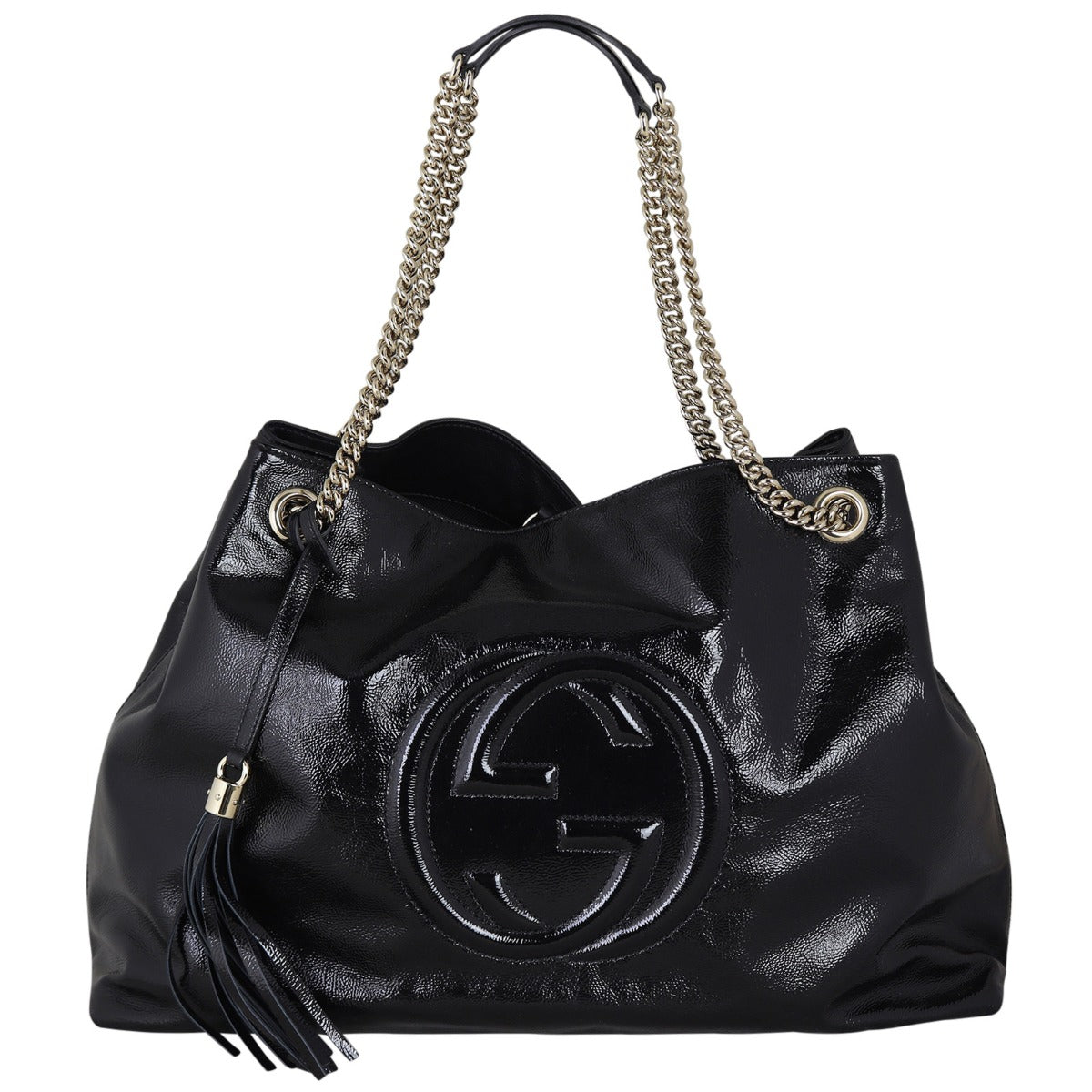 Gucci Soho Chain Shoulder Bag Medium (Black) Front