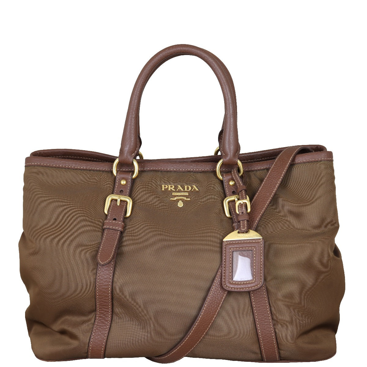Prada Tessuto Vitello Daino Tote Front With Strap