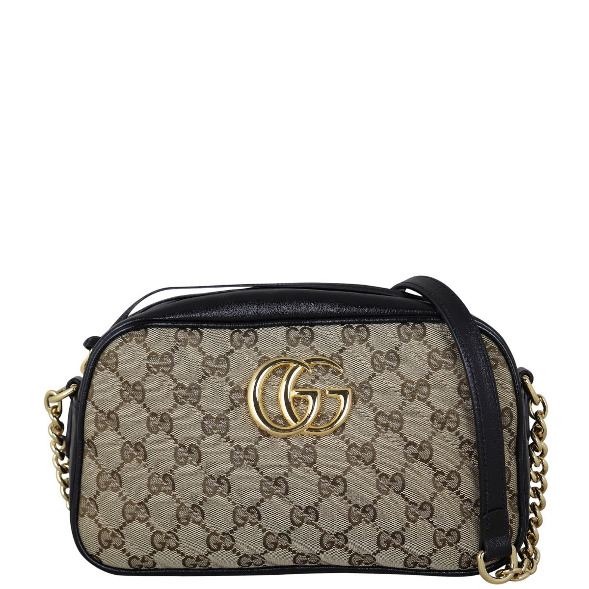 Gucci GG Canvas Marmont Small Camera Bag Front With Strap